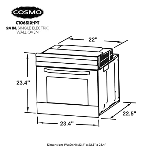 24" Electric Wall Oven with True Convection