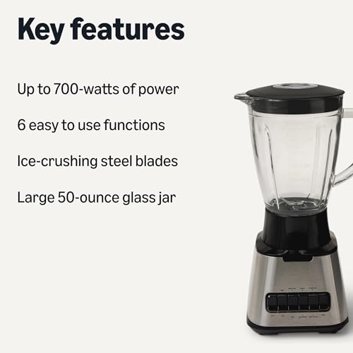 700W Countertop Blender with 6 Cup Glass Jar