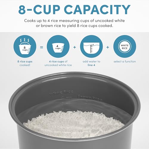 Digital Rice Cooker & Steamer 8 Cup