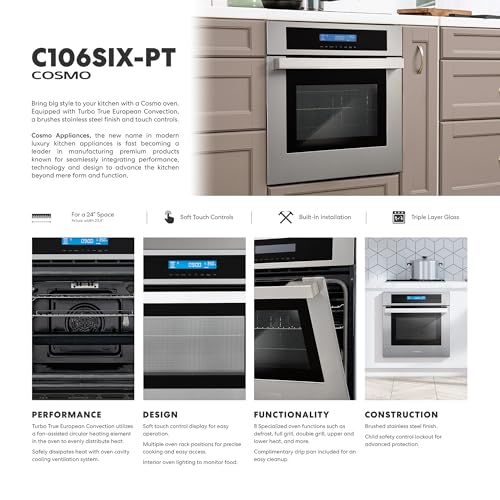 24" Electric Wall Oven with True Convection