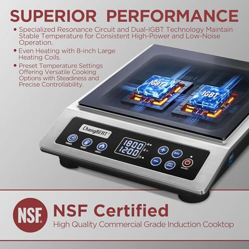 1800W Commercial Induction Cooktop Burner