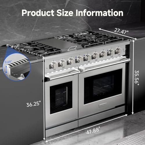 48" Double Convection Gas Range Oven