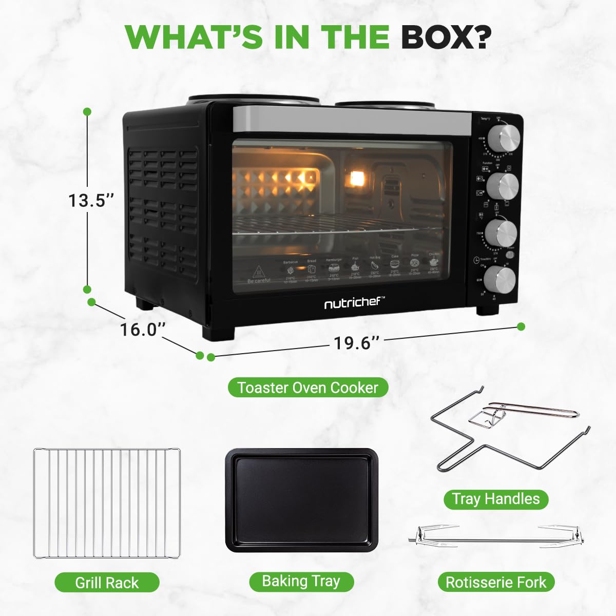 30 Qt Convection Oven with Dual Burners