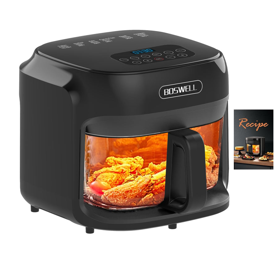 Glass Air Fryer with Transparent Bowl