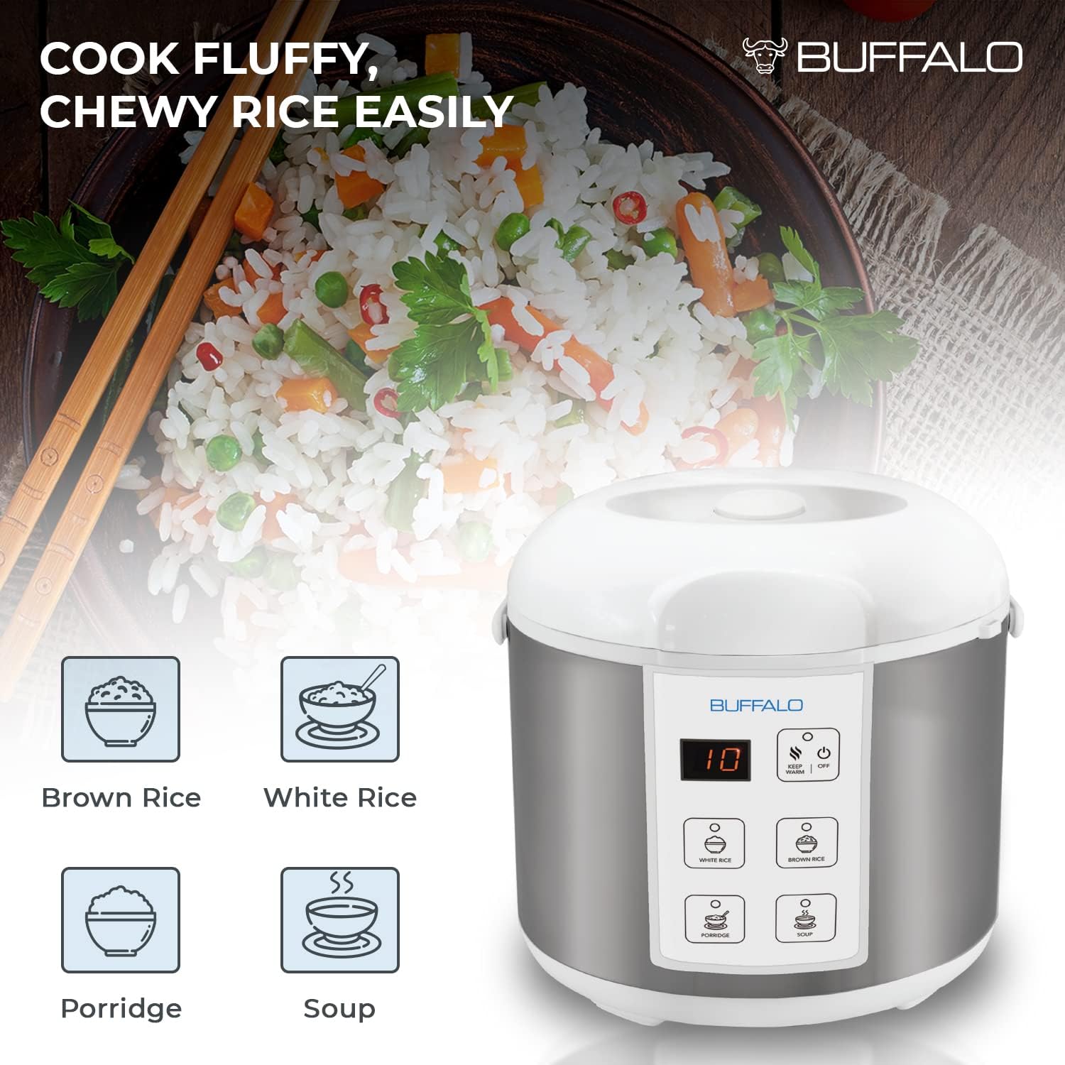Stainless Steel Rice Cooker with Inner Pot