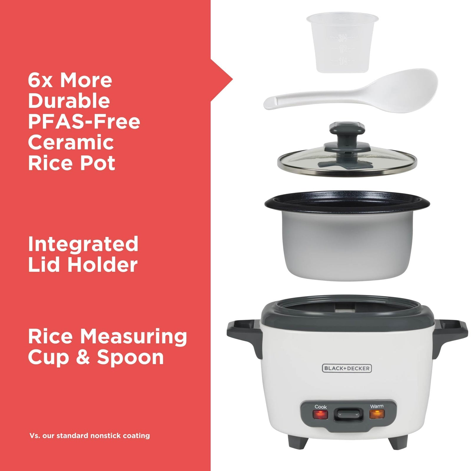 BLACK+DECKER RC503 Dry/3-Cup Cooked Rice Cooker