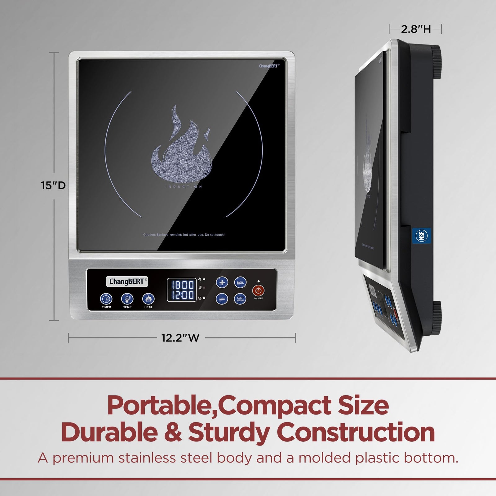 1800W Portable Induction Cooktop