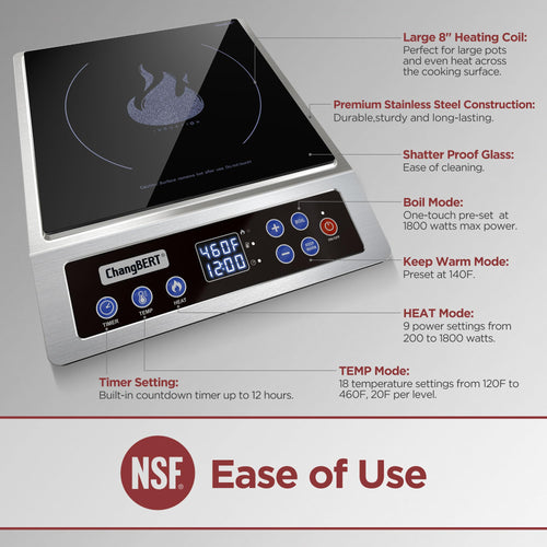 1800W Portable Induction Cooktop