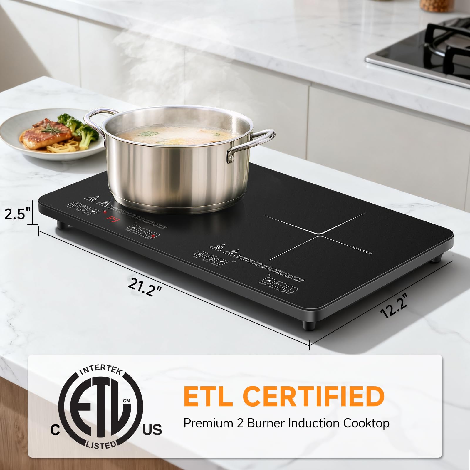 1800W Double Induction Cooktop
