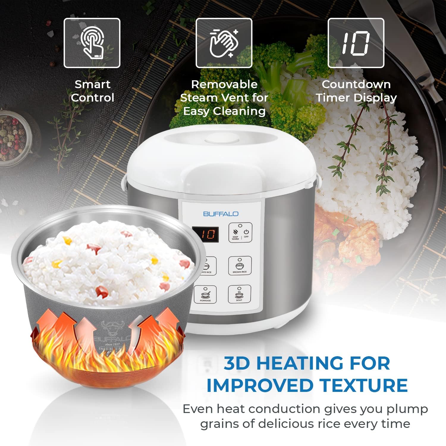 Stainless Steel Rice Cooker with Inner Pot