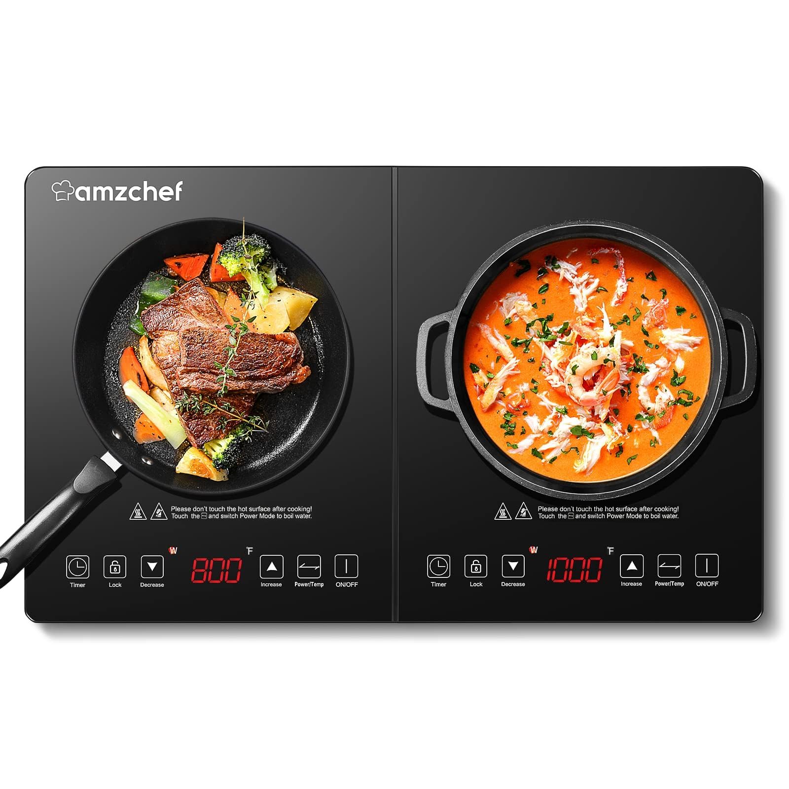 1800W Double Induction Cooktop