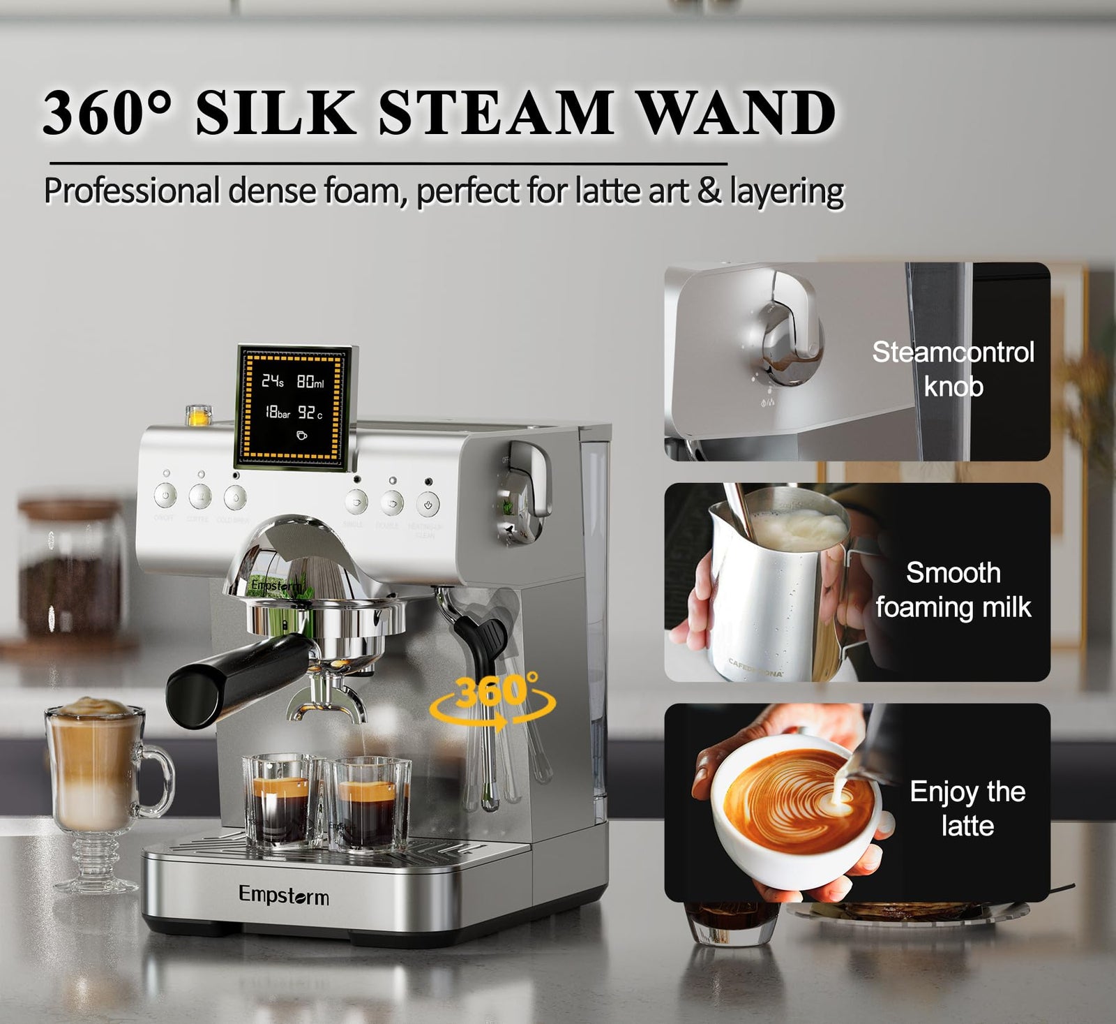 20 Bar Espresso Machine with Milk Frother