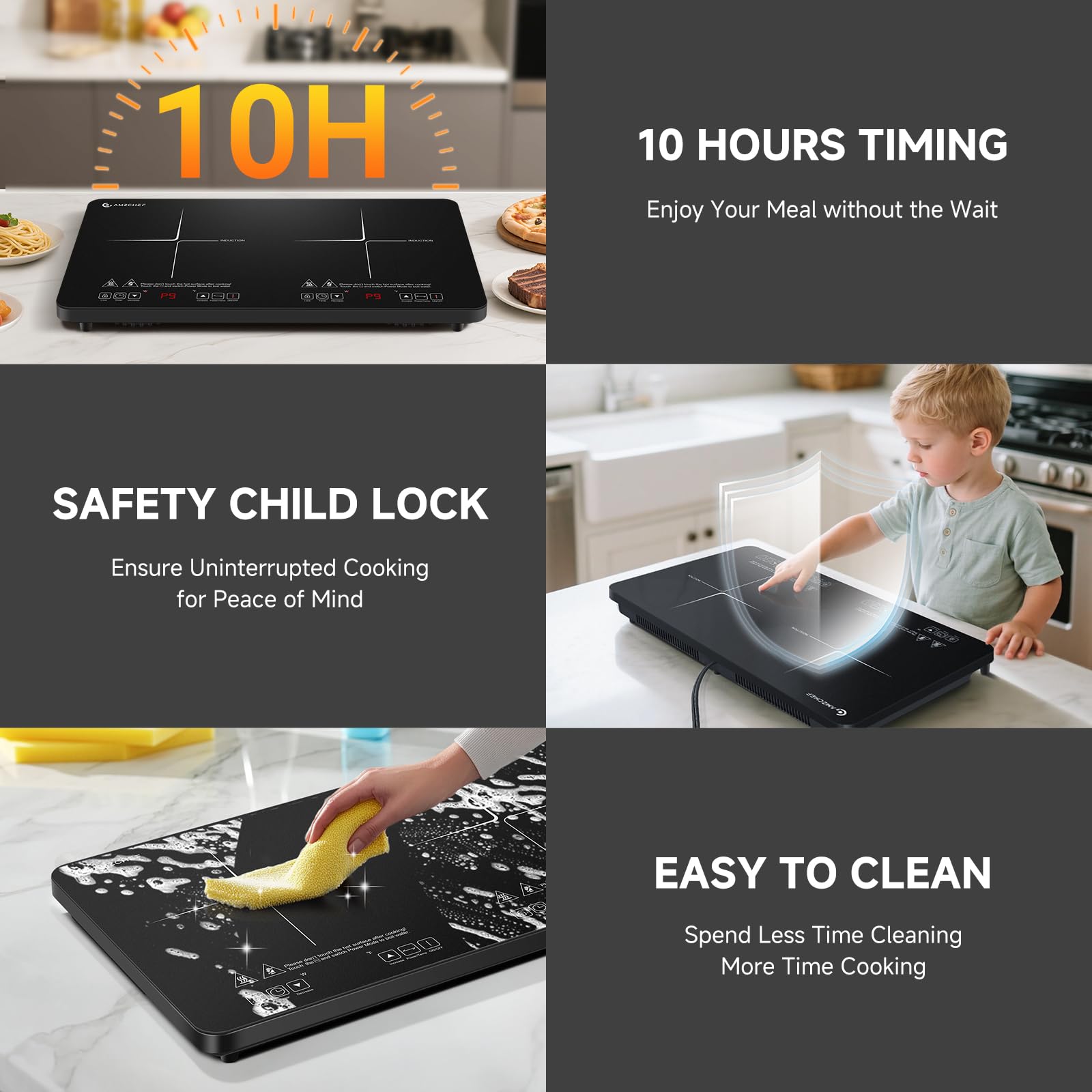 1800W Double Induction Cooktop