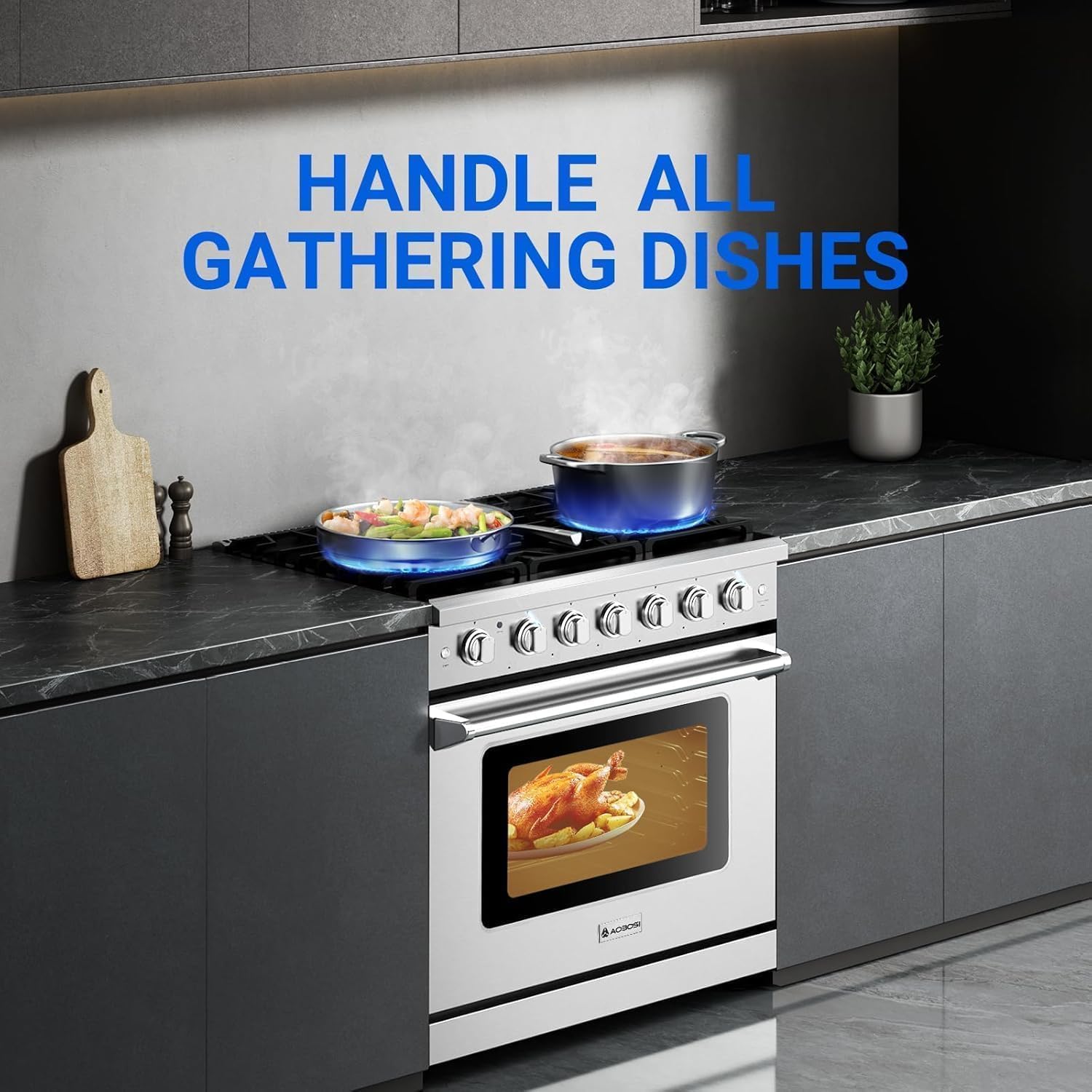36" Gas Range with Convection Oven