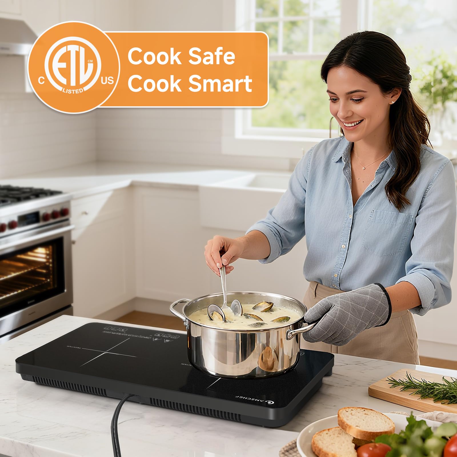 1800W Double Induction Cooktop