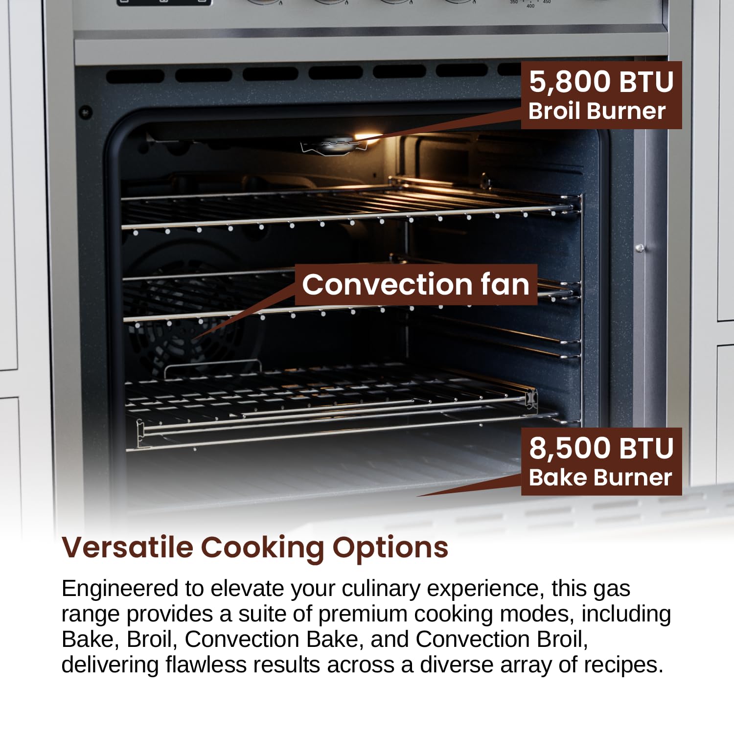 Freestanding Gas Range with Convection Oven