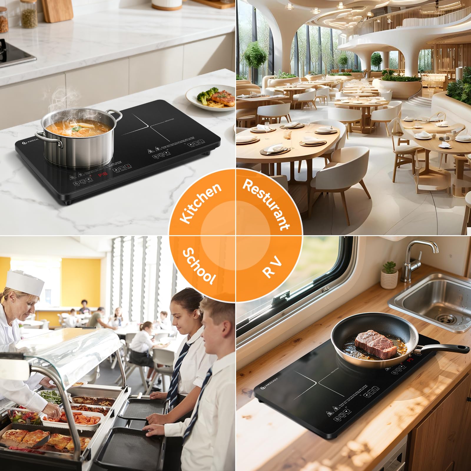 1800W Double Induction Cooktop
