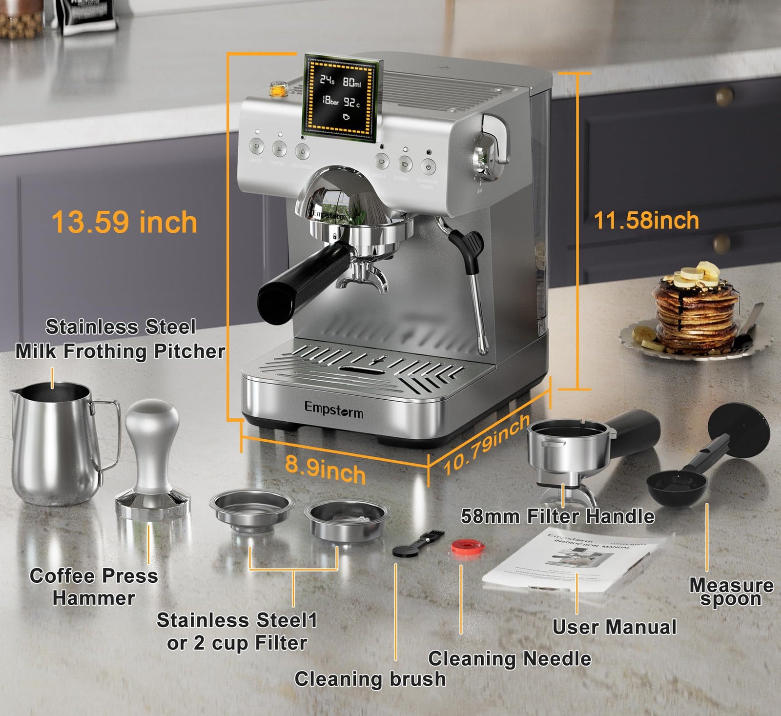 20 Bar Espresso Machine with Milk Frother