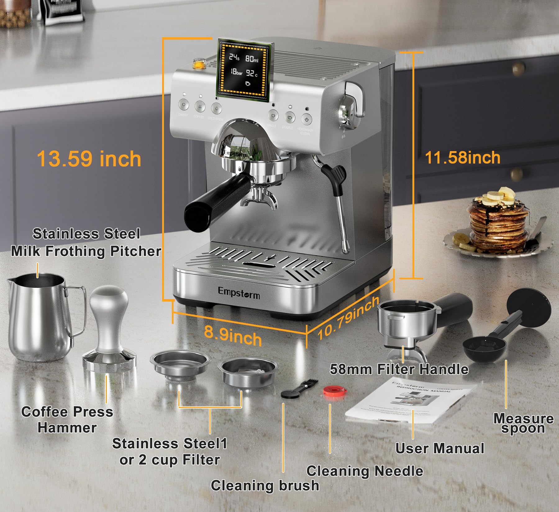 20 Bar Espresso Machine with Milk Frother