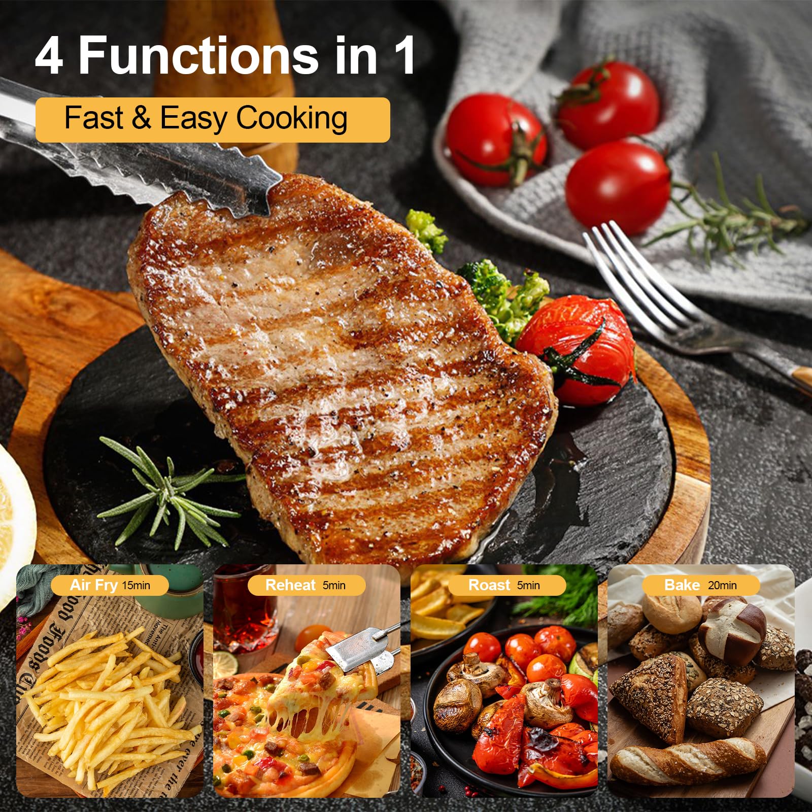 2 QT Mini 4-in-1 Air Fryer