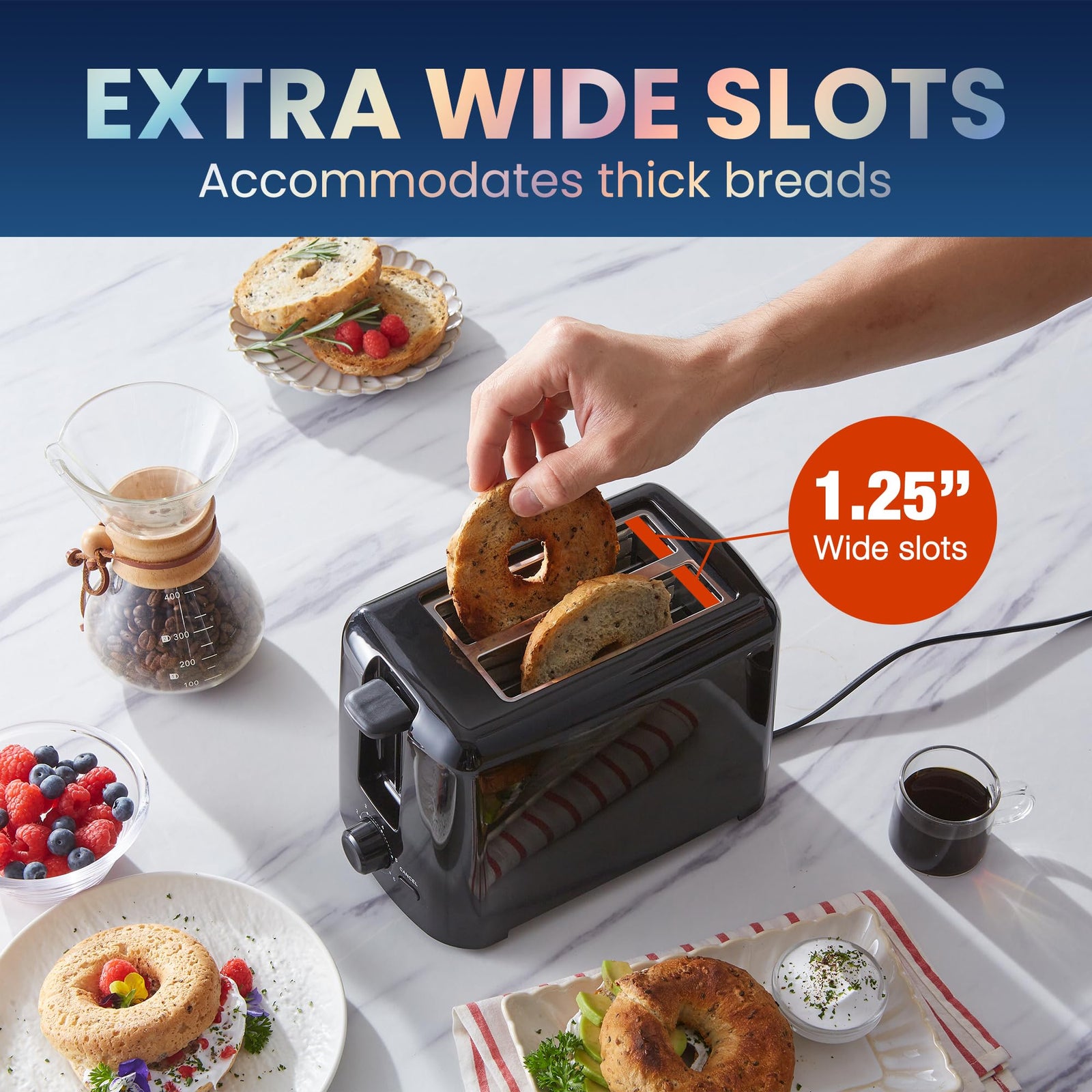 2 Slice Wide Slot Toaster
