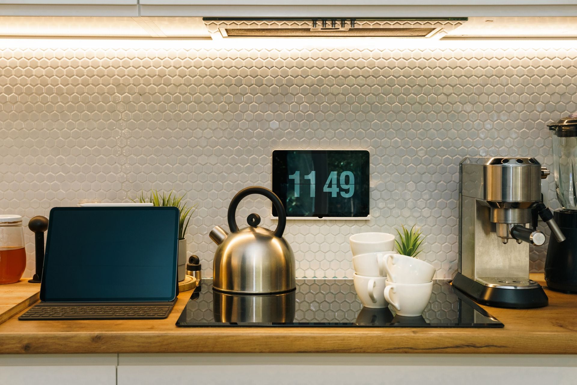 Cinematic kitchen appliance scene